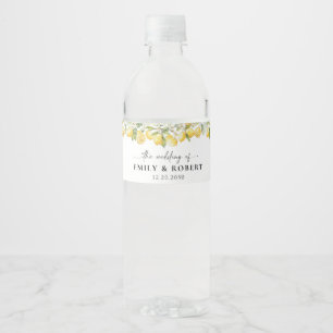 Étiquette Pour Bouteilles D'eau Étiquette de bouteille d'eau Mariage citron