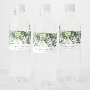 Étiquette Pour Bouteilles D'eau Étiquette de bouteille d'eau Mariage Eucalyptus Fl