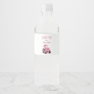 Étiquette Pour Bouteilles D'eau Étiquette de bouteille d'eau pour tracteur rose po