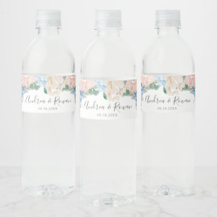 Étiquette Pour Bouteilles D'eau Étiquette de bouteille d'eau rose et bleu poussiér