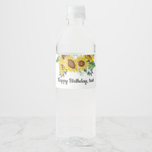 Étiquette Pour Bouteilles D'eau étiquette de bouteille d'eau - tournesol