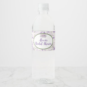 Étiquette Pour Bouteilles D'eau Étiquette de bouteille d'eau violet wedding shower