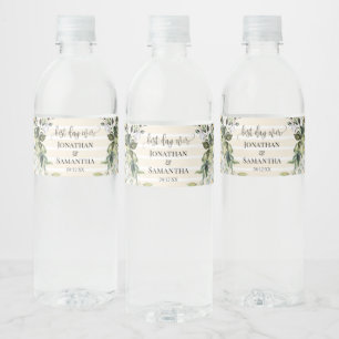 Étiquette Pour Bouteilles D'eau Étiquette de bouteille Mariage d'eau vert or