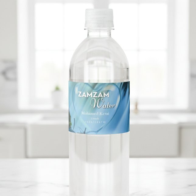 Étiquette Pour Bouteilles D'eau Étiquette personnalisée de bouteille d'eau Zamzam  (Créateur téléchargé)