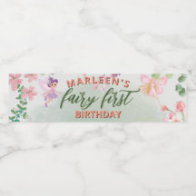 Fairy First Birday Forest Aquarelle Champagne