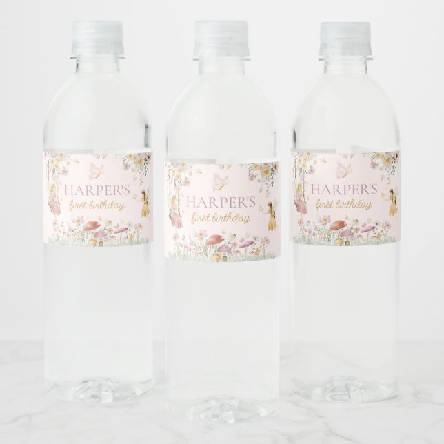Étiquette Pour Bouteilles D'eau Fairy Garden Anniversaire (Bouteilles)