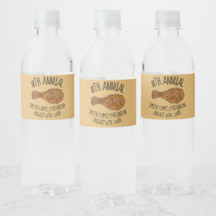 Étiquette Pour Bouteilles D'eau Famille Réunion Fried Pique-nique à la jambe de po