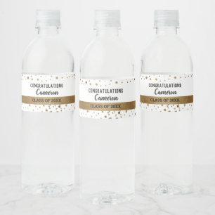 Étiquette Pour Bouteilles D'eau Faux Gold Graduate personnalisée Classe personnali
