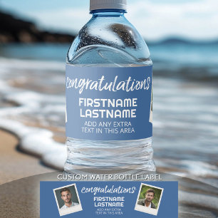 Étiquette Pour Bouteilles D'eau Félicitations 2 photo Collage - Peut modifier la c