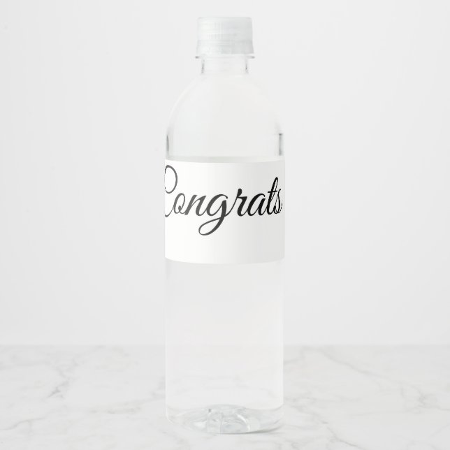 Étiquette Pour Bouteilles D'eau Félicitations minimales simples ajoutez votre nom  (Devant)