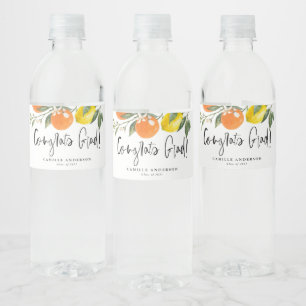 Étiquette Pour Bouteilles D'eau Félicitations pour la remise des diplômes Oranges