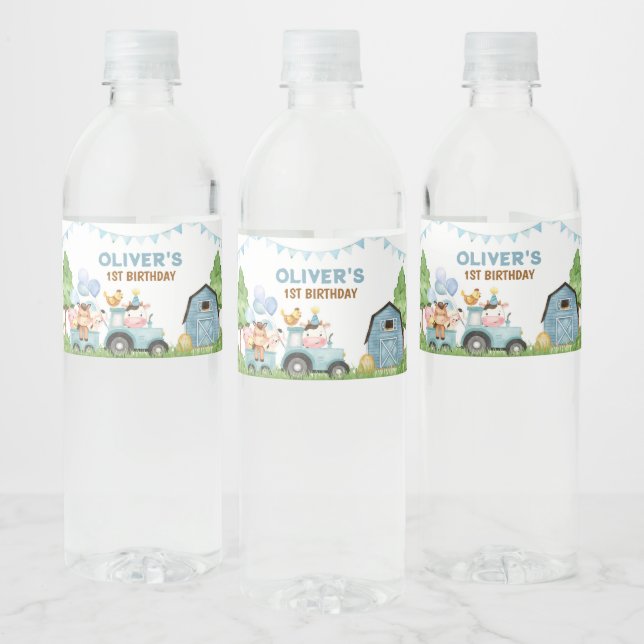 Étiquette Pour Bouteilles D'eau Ferme, Animaux de ferme, Barnyard, Bouteille d'eau (Bouteilles)