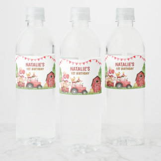 Étiquette Pour Bouteilles D'eau Ferme, Animaux de ferme, Barnyard, Ranch
