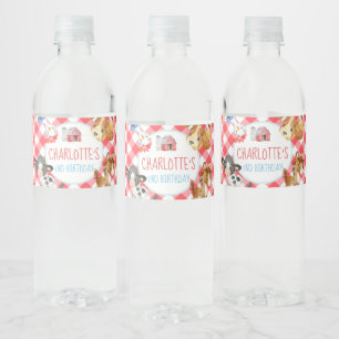 Étiquette Pour Bouteilles D'eau Ferme Barnyard Animal Anniversaire