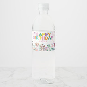 Étiquette Pour Bouteilles D'eau Fête Animaux Fille Anniversaire Sauvage Une Eau