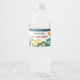 Étiquette Pour Bouteilles D'eau Fête comme un dinosaure Joyeux anniversaire Person