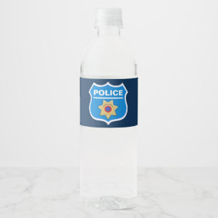 Étiquette Pour Bouteilles D'eau Fête d'anniversaire de la police