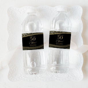 Étiquette Pour Bouteilles D'eau Fête d'anniversaire de mariage de 50 ans en Agate 
