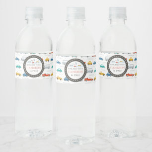 Étiquette Pour Bouteilles D'eau Fête d'anniversaire du transport urbain moderne