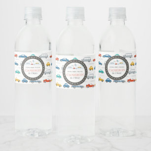 Étiquette Pour Bouteilles D'eau Fête d'anniversaire du transport urbain moderne