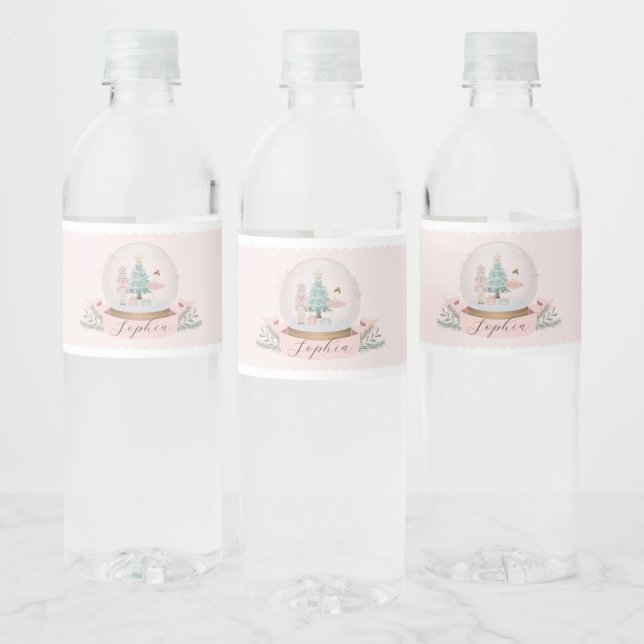 Étiquette Pour Bouteilles D'eau Fête d'anniversaire Pink Nutcracker (Bouteilles)