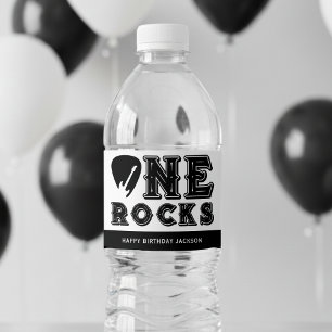 Étiquette Pour Bouteilles D'eau Fête d'anniversaire pour les 1 an de One Rocks Ple
