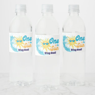 Étiquette Pour Bouteilles D'eau Fête d'anniversaire sur la plage One in the Sun –