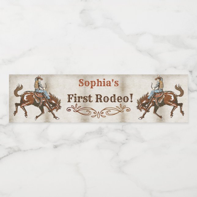 Étiquette Pour Bouteilles D'eau Fête d'anniversaire Wild West Cowboy (Étiquettes simples)