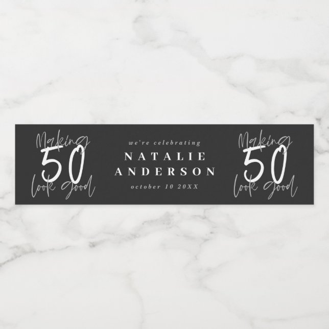 Étiquette Pour Bouteilles D'eau Fête de 50 ans (Étiquettes simples)