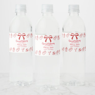 Étiquette Pour Bouteilles D'eau Fête de Bébé Coquette Pizza Livraison Spéciale