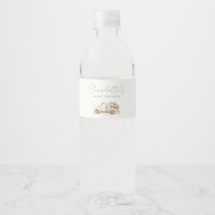 Étiquette Pour Bouteilles D'eau Fête de bébé simple et chic avec camion vintage et