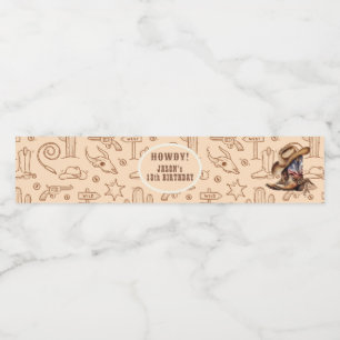 Étiquette Pour Bouteilles D'eau Fête de cowboy Wild West