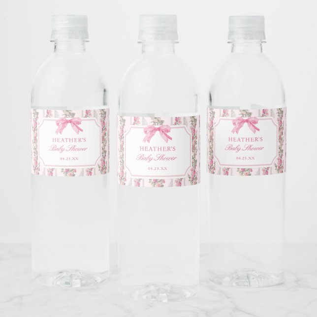 Étiquette Pour Bouteilles D'eau Fête de Fiançailles Love Shack Ruban Rose (Bouteilles)
