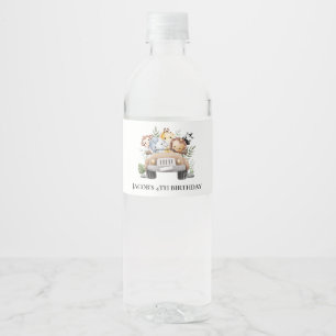 Étiquette Pour Bouteilles D'eau Fête de la Fleur Sauvage Safari Animal Enfants Ann
