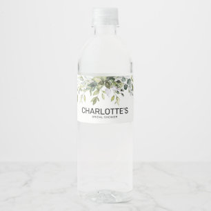 Étiquette Pour Bouteilles D'eau Fête de mariage Moderne à feuillage vert
