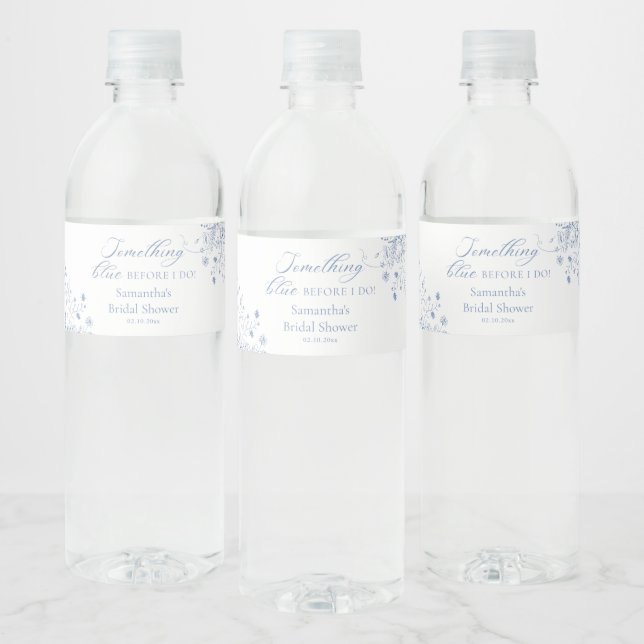 Étiquette Pour Bouteilles D'eau Fête de Mariage "Something Blue" (Bouteilles)