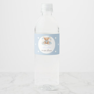 Étiquette Pour Bouteilles D'eau Fête de naissance Ourson Bleu