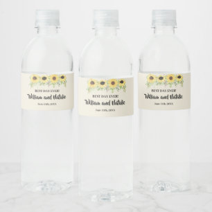 Étiquette Pour Bouteilles D'eau Fête des mariées de tournesols Mariage eau