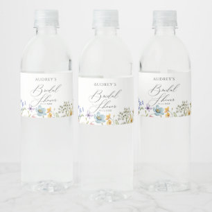 Étiquette Pour Bouteilles D'eau Fête des mariées fleurie Fleur sauvage colorée mod
