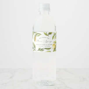 Étiquette Pour Bouteilles D'eau Fête des mariées Lemon Sorrento
