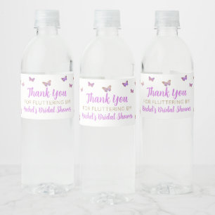 Étiquette Pour Bouteilles D'eau Fête des mariées papillon violet Favoriser
