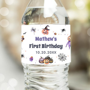 Étiquette Pour Bouteilles D'eau Fête du 1er anniversaire de Halloween Ghost