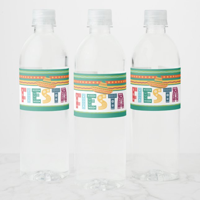 Étiquette Pour Bouteilles D'eau Fête Fiesta (Bouteilles)
