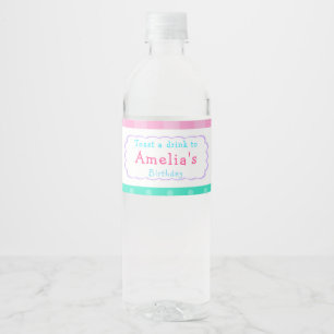 Étiquette Pour Bouteilles D'eau Fille Baking fête d'anniversaire