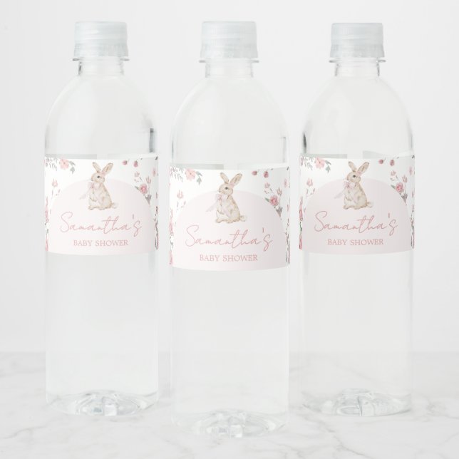 Étiquette Pour Bouteilles D'eau Fille Un Baby shower De Lapin (Bouteilles)