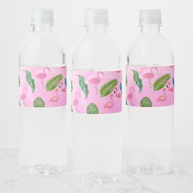 Étiquette Pour Bouteilles D'eau flamingo avec joyeux neige noël no 1 (Bouteilles)