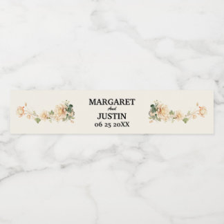 Étiquette Pour Bouteilles D'eau Fleur Lotus de Mariage Vintage