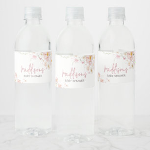 Étiquette Pour Bouteilles D'eau Fleur sauvage bébé dans le Baby shower en fleurs