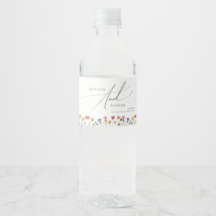 Étiquette Pour Bouteilles D'eau Fleur sauvage coloré Étiquette de bouteilles d'e