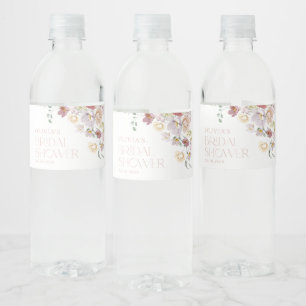 Étiquette Pour Bouteilles D'eau Fleurs Colorées, Fleurs Sauvages, Bohème, Réceptio